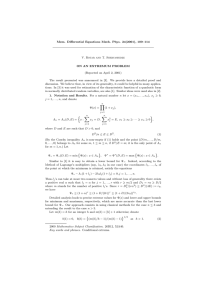 Mem. Differential Equations Math. Phys. 24(2001), 109–114 ON AN EXTREMUM PROBLEM