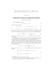 Mem. Differential Equations Math. Phys. 31(2004), 101–107 I. Kiguradze