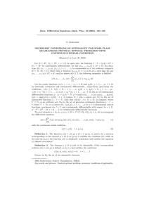 Mem. Differential Equations Math. Phys. 31(2004), 123–126 N. Gorgodze
