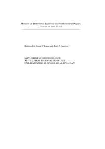 Memoirs on Differential Equations and Mathematical Physics NONUNIFORM NONRESONANCE
