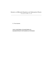 Memoirs on Differential Equations and Mathematical Physics NON-NOETHER SYMMETRIES IN