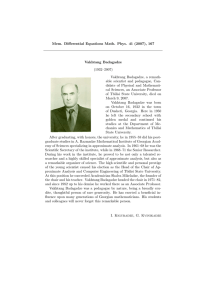 Mem. Differential Equations Math. Phys. 41 (2007), 167 Vakhtang Badagadze (1932–2007)