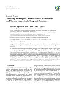 Research Article Connecting Soil Organic Carbon and Root Biomass with