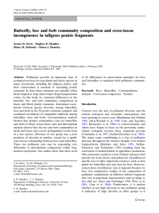 Butterfly, bee and forb community composition and cross-taxon