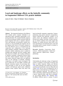 Local and landscape effects on the butterfly community