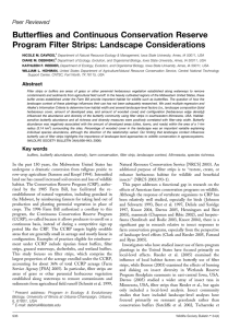 Butterflies and Continuous Conservation Reserve Program Filter Strips: Landscape Considerations Peer Reviewed