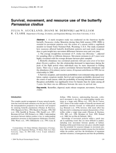 Survival, movement, and resource use of the butterfly Parnassius clodius