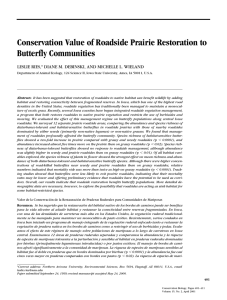 Conservation Value of Roadside Prairie Restoration to Butterfly Communities