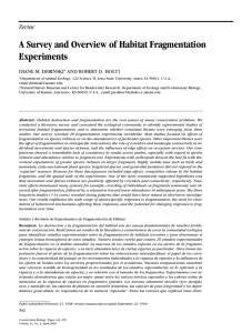 A Survey and Overview of Habitat Fragmentation Experiments Review