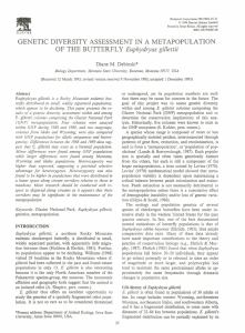 A GENETIC DIVERSITY ASSESSMENT IN METAPOPULATION OF THE BUTTERFLY