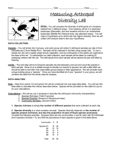 Measuring Arthropod Diversity Lab GOAL
