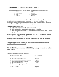 GROUP PROJECT—ALTERNATIVE ENERGY SOURCES  Nuclear