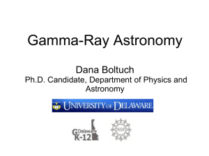 Gamma-Ray Astronomy Dana Boltuch Ph.D. Candidate, Department of Physics and Astronomy