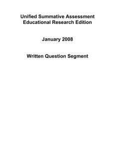 Unified Summative Assessment Educational Research Edition  January 2008