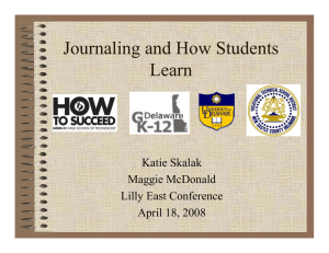Journaling and How Students Learn Katie Skalak Maggie McDonald