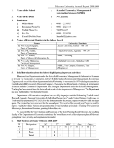 1. Name of the School : School of Economics, Management &amp;