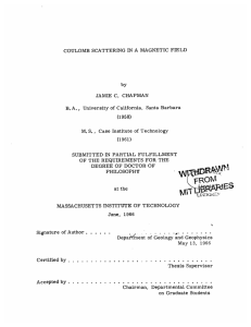COULOMB  SCATTERING  IN  A  MAGNETIC ... by JAMIE  C.  CHAPMAN