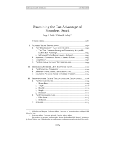 Examining the Tax Advantage of Founders’ Stock
