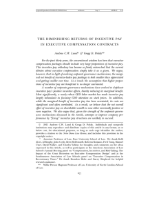 THE  DIMINISHING  RETURNS  OF  INCENTIVE ... IN  EXECUTIVE  COMPENSATION  CONTRACTS