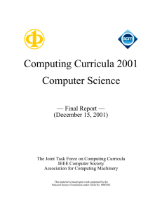 Computing Curricula 2001 Computer Science — Final Report — (December 15, 2001)