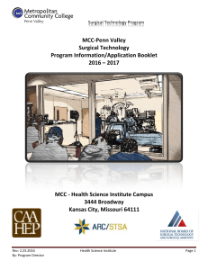 MCC-Penn Valley Surgical Technology Program Information/Application Booklet