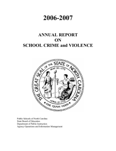 2006-2007 ANNUAL REPORT ON SCHOOL CRIME and VIOLENCE