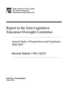 Report to the Joint Legislative Education Oversight Committee