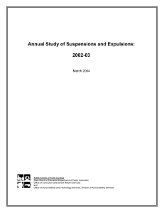 Annual Study of Suspensions and Expulsions: 2002-03 March 2004