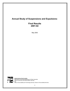Annual Study of Suspensions and Expulsions: Final Results 2001-02
