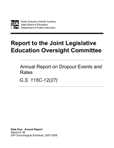 Report to the Joint Legislative Education Oversight Committee