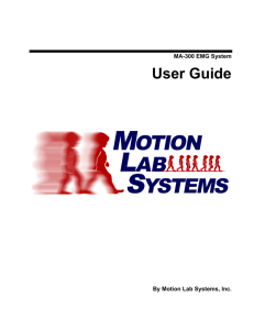 User Guide MA-300 EMG System  By Motion Lab Systems, Inc.