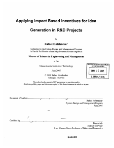 Applying Impact  Based  Incentives for Idea Rafael  Holzhacker