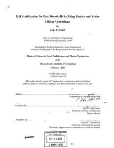 Roll  Stabilization for Fast Monohulls  by  Using ... Lifting Appendages