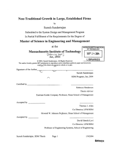 Non-Traditional  Growth in  Large, Established  Firms