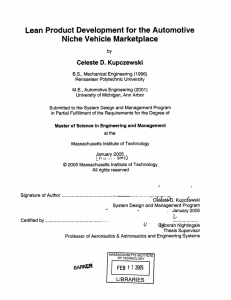 Lean  Product  Development  for the  Automotive