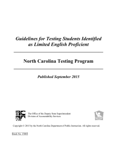 Guidelines for Testing Students Identified as Limited English Proficient