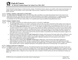 End-of-Course  NC READY Student Report for School Year 2014–2015