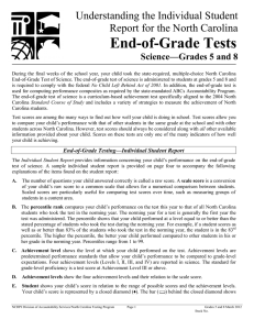 End-of-Grade Tests Understanding the Individual Student  Science—Grades 5 and 8