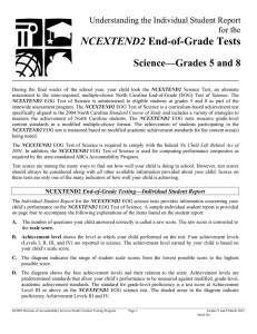 NCEXTEND2 Science—Grades 5 and 8 Understanding the Individual Student Report for the