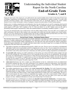 End-of-Grade Tests Understanding the Individual Student Report for the North Carolina