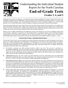 End-of-Grade Tests Understanding the Individual Student  Grades 3, 4, and 5