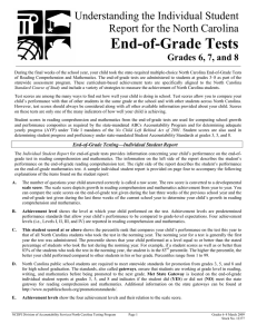 End-of-Grade Tests Understanding the Individual Student Report for the North Carolina