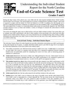 End-of-Grade Science Test Understanding the Individual Student  Grades 5 and 8