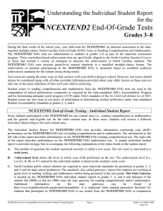 NCEXTEND2 Understanding the Individual Student Report for the Grades 3–8