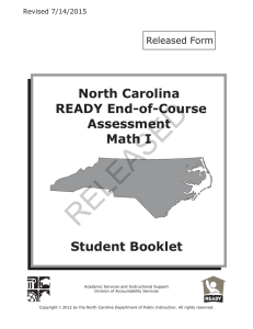 RELEASED North Carolina READY End-of-Course Assessment