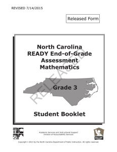 RELEASED Student Booklet North Carolina READY End-of-Grade