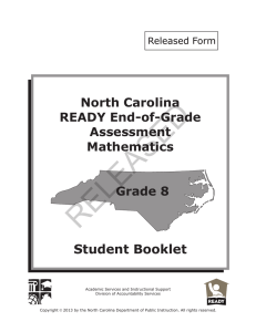 RELEASED Student Booklet North Carolina READY End-of-Grade