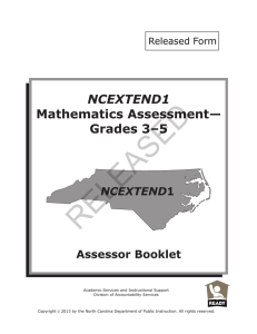 RELEASED NCEXTEND1 Mathematics Assessment— Grades 3–5