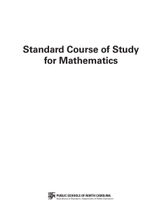 Standard Course of Study for Mathematics