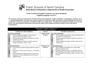 North Carolina Extended Common Core State Standards English/Language Arts K-2